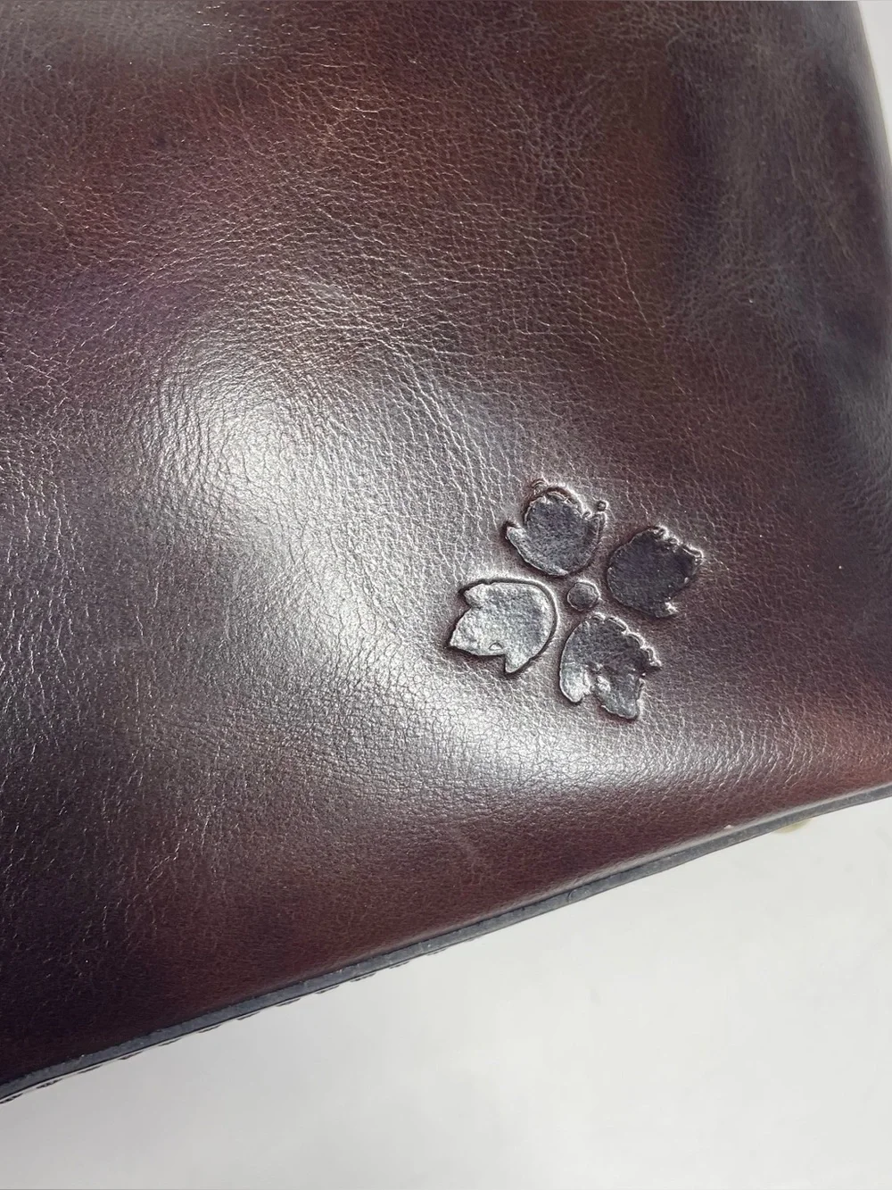 Patricia Nash Argenta Leather Tote Satchel Handbag Purse Bag Brown Crossbody